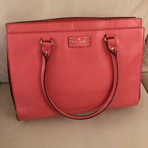 Kate Spade Wellsley Lg Leather Tote, Flamingo Pink
